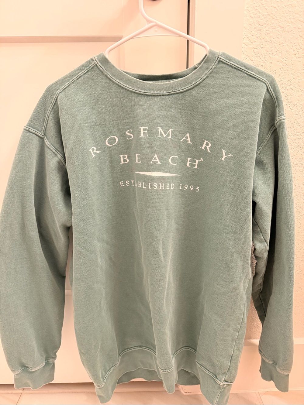 Comfort Colors Heather Sage Green Crewneck with Chest Script